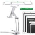 Wall Desk Tablet Mount Stand 2-in-1 Kitchen Wall Counter Desktop Mount recipe Stand For 5 to 10.5 Inch Width Tablet Metal Holder