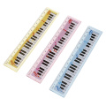 1 Pcs Cute 15cm Musical Notes Piano Transparent Plastic Straight Rulers Drawing Measuring Ruler Student Stationery