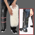 PU Leather Windproof Leg Gaiter Reflective Motorcycle Knee Pads Guards Adjustable Strap Warm Leggings Covers Full Chaps
