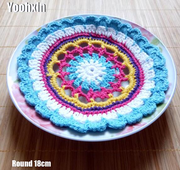 HOT lace cotton table place mat crochet coffee round placemat pad Christmas drink glass coaster cup mug tea dining doily kitchen
