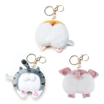 Key Chain Funny Corgi Cat Cat Pig Butt Cartoon Animal Key Chain Pendant Rust-Proof Accessories Wallet Handbag