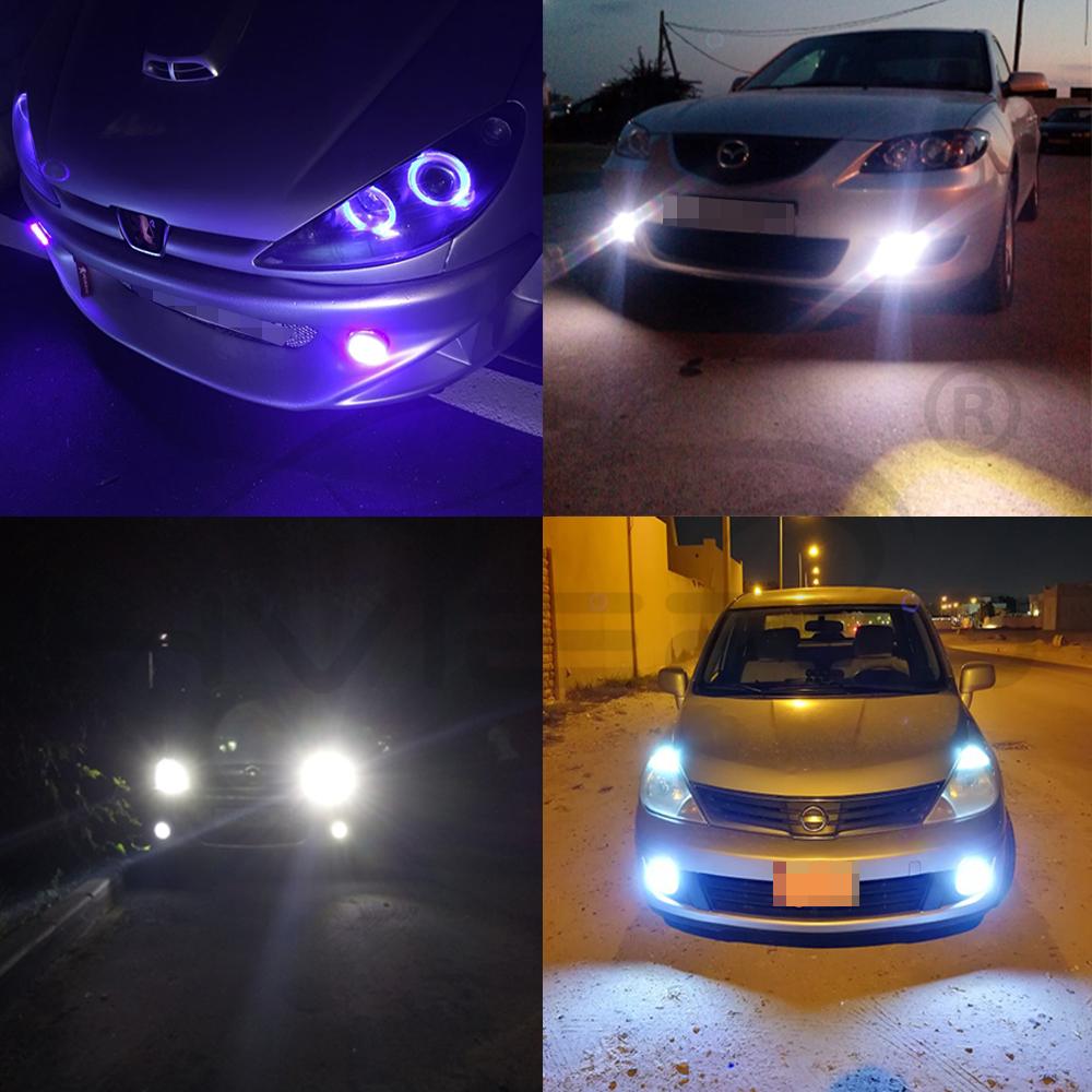 2Pcs Angel Eyes COB LED Auto Fog Lights 64mm 76mm 89mm Auto Universal Daytime Running Light White Red Blue Headlight 30W DC 12V