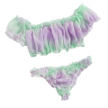 Sexy Lingerie Sets Chiffon Ruffles Bra & Brief Set Women Intimates Lace Ultrathin Underwear Nightwear Sweet Costume