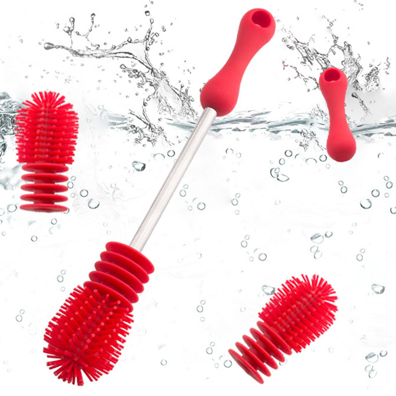 Multifunction High Quality Silicone Baby Bottle Brush Cleaning Long Handle Scrubbing Feeding-bottle Brush