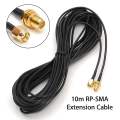 10M RP-SMA Male to Female Wifi Antenna Connector Extension Cable Line Black Reverse Polarity SMA Extension Cable