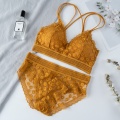 Women Lace Bra Sets Seamless Underwear Backless Vest Adjusted-straps Lingerie Floral Soft Comfortable Underwear Set