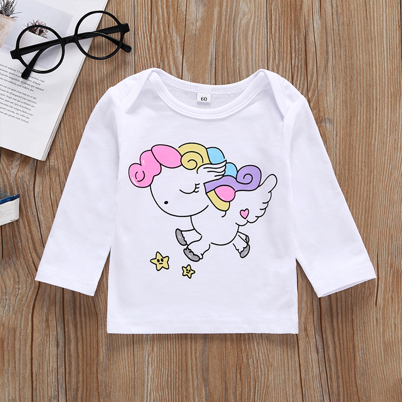 4 Pieces Newborn Infant Baby Girl Clothing Sets 2021 Spring Unicorn T-shirt+Star Castle Pants+Hat Babe Bebe Girls Clothes Outfit