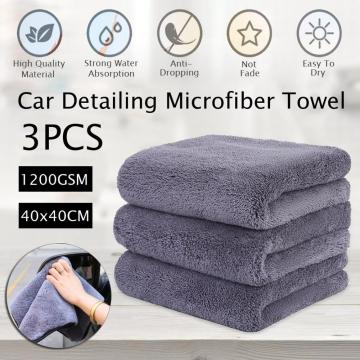 3Pcs 1200GSM Microfiber Car Wash Towels Car Wash Tools Car Care Cloth Detailing Water Absorption Towel Cleaning Drying Cloth
