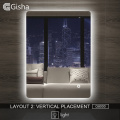Gisha Smart Mirror LED Bathroom Mirror Wall Bathroom Mirror Bathroom Toilet Mirror Touch Screen G8000