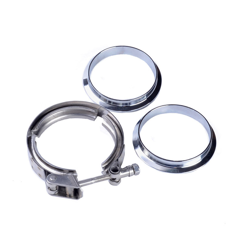 Universal 3.0 Inch Stainless Steel V-Band Clamp Flange Clamp Mild Steel Male Female Flange For Turbo Exhaust Downpipe