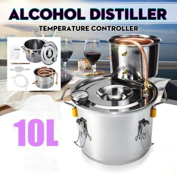 2GAL/10L Durable Distiller Moonshine Alcohol Stainless Copper DIY Home Water Wine Essential Oil Brewing Kit