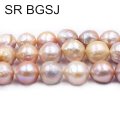 Free Shipping Beautiful Nearly Round Reborn Edsion Freshwater Pearl Beads Strand 15"