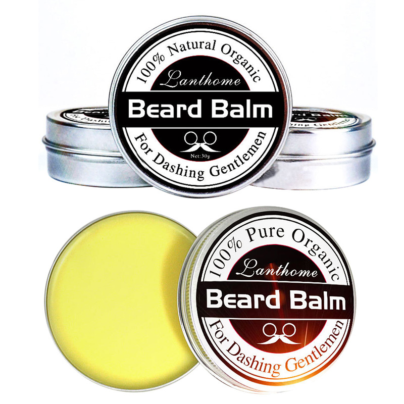 Men Natural Organic Beard Balm Wax Conditioner for Beard Growth Moisturizing Smooth Styling Beard Care Hair Care TSLM1
