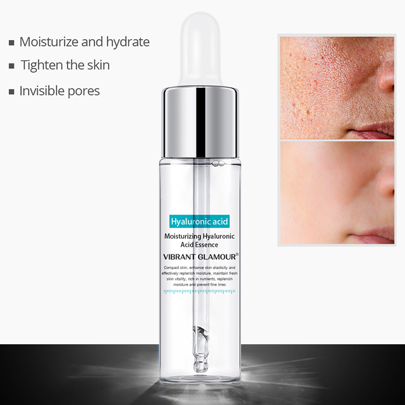 VIBRANT GLAMOUR 2Pcs Hyaluronic Acid Face Serum Shrink Pores Moisturizing Whitening Essence Acne Dry Rough Men Women Skin Care