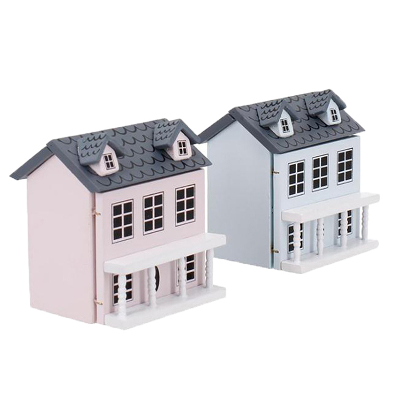 1:12 Dollhouse Miniature Wooden Little House Model Lovely Villa Doll House Decor