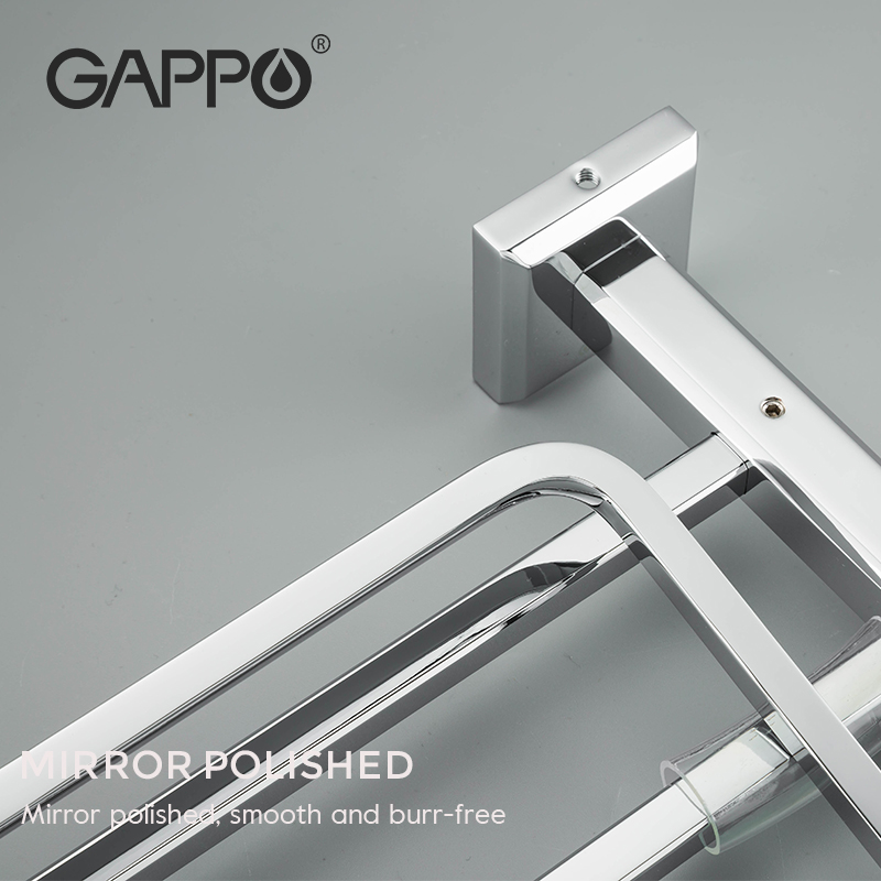 GAPPO Towel Racks Fixed Bath Towel Bars Wall Mounted Towel Holder hooks Brass restroom Towel Rack Bathroom accessories G3824