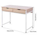 Household Wood Computer Study Table Laptop Desk Table with Double Drawers for Living Room Office Home Use