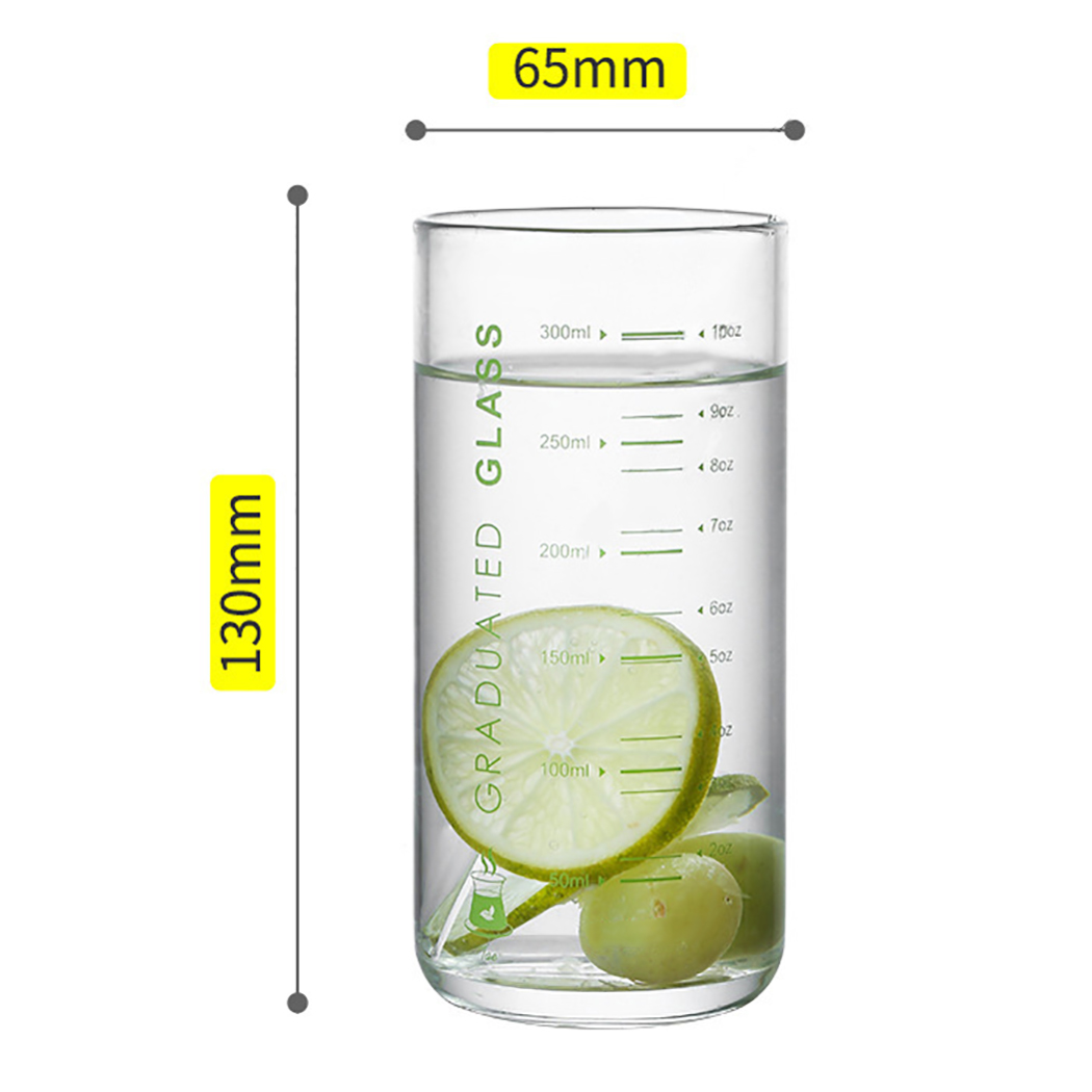 11.16oz Heat-Resistant Drinking Glass Multi-Use Water Glass Highball Glass With Measurement Drinking Utensils