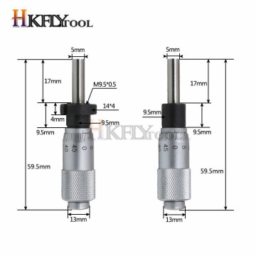 0-13mm Round Needle Type Thread Micrometer Head Measurement Measure Tool 0 - 6.5mm Range Gauge Accuracy 0.01mm Flat Thread