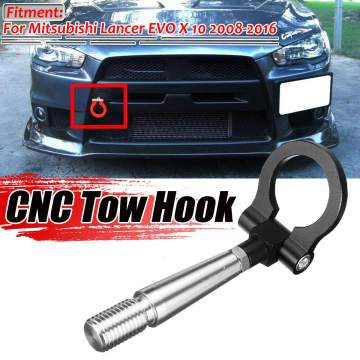 Black/Red/Blue Towing Bar For Car Track Racing CNC Tow Ring Hook Kit For Mitsubishi Lancer EVO X 10 2008-2016 Trailer Towing Bar