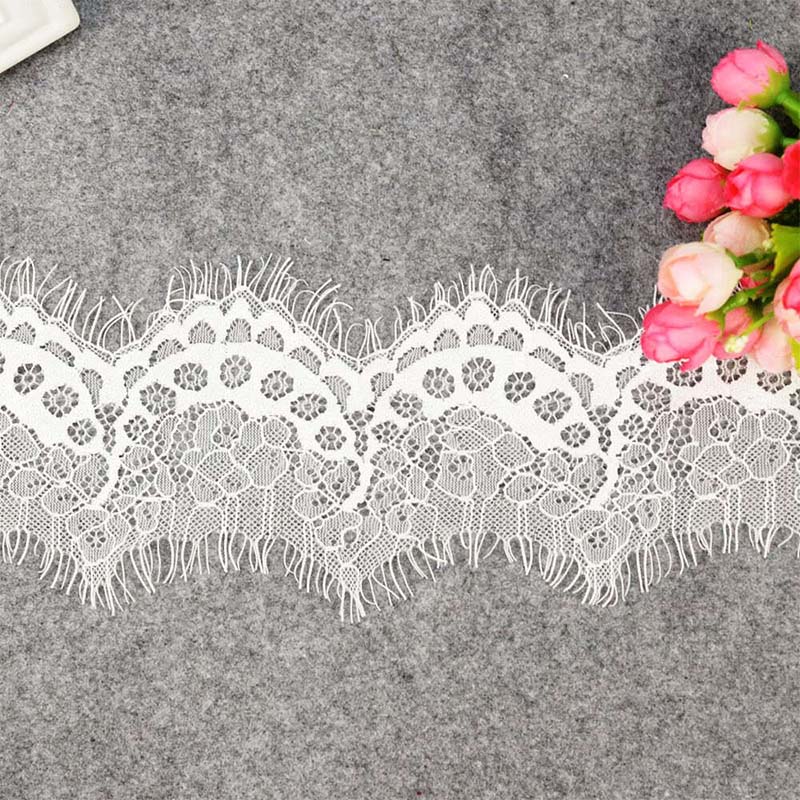 3Meters 10cm Black/White Voile Lace Trim Embroidered Ribbon Eyelash Fabric DIY Wrapping Sewing Clothing Lace Ribbon Accessories