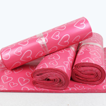 50Pcs Pink Heart Pattern Self-Seal Adhesive Shoes Bag Shipping Bags Matte Material Envelope Mailer Mailing Bag Packaging Bags