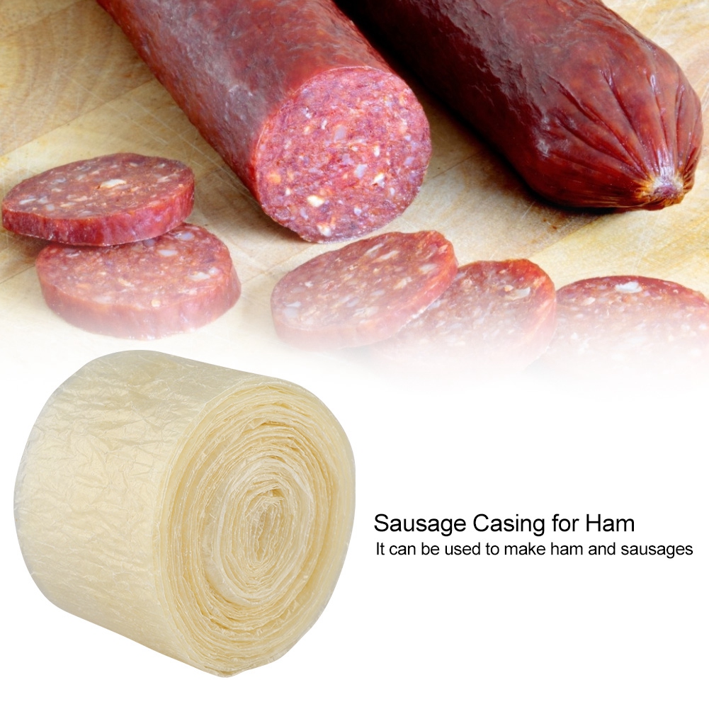 50mm 2 layered Edible Drying Sausage Casing Packaging Tools Flavorous Homemade Sausages Ham Kitchen Tool