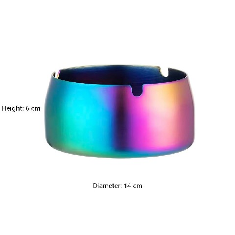 Durable Stainless Steel Ashtray for Home and Office.