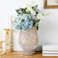 2020 Big Bully Flower Vase Flower Vase Shell Mosaic Tile Vase Handmade Living Room Decor Gift Table Jar Gold Mother of Pearl 22