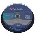 Verbatim BD-R DL 50GB 6X Blu-ray Blank Disc Double Dual Layer Recordable Media Branded Lot Blue Ray Disk Compact Data Storage