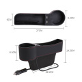 Car Seat Gap Organizer Universal Car Accessories Car Organizer Box Leather Auto Storage Case With USB Charging Stowing Tidying