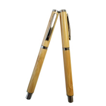 wholesale metallic bottom hook bamboo pen logo printing
