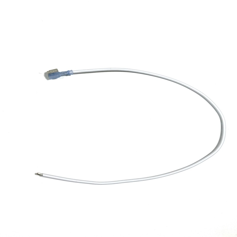 14AWG White Jumper Wire Harness with Quick Disconnect Terminal & Open End Length 16 Inch