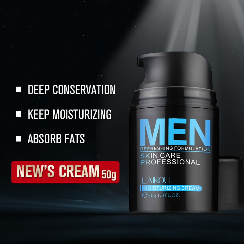 LAIKOU Men Cream Deep Ocean Moisturizing Cream Multi-effect Nourishing Repair Oil Control Day & Night Face Cream Treatment Acne
