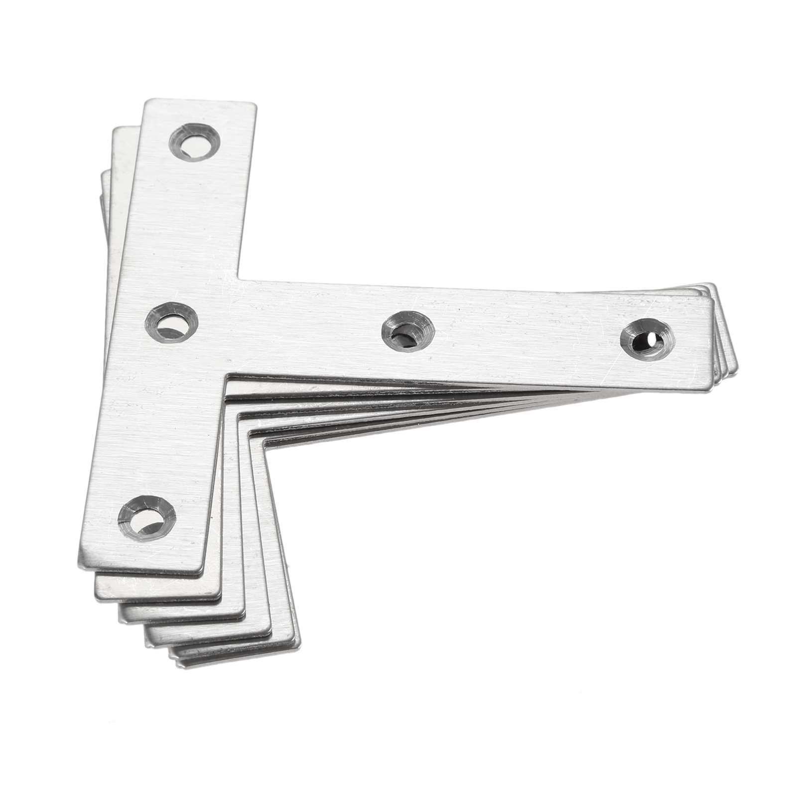 DRELD 5PCS Stainless Steel Angle Plate Corner Brace Flat T Shape Repair Bracket Brace Brackets Connector Furniture Fixing-Corner