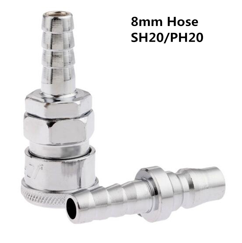 2Pcs Pneumatic Fittings Air Line Hose Compressor Connector Quick Release Coupler Air Line Fittings for 8mm Hose Pneumatic Parts