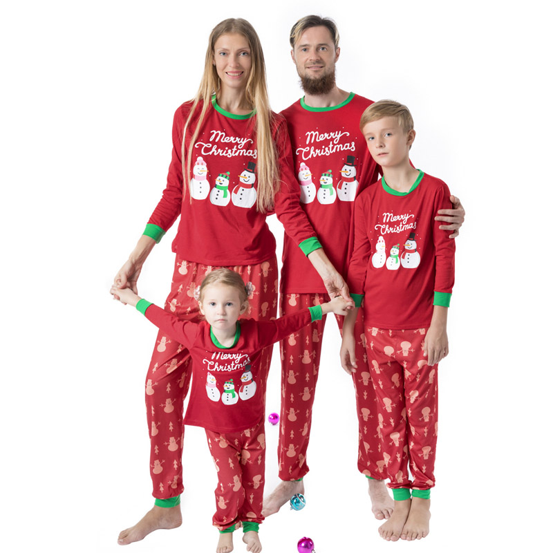 Christmas Snowman Men Women Sleepwear Family Pajama Sets Family Matching Outfits Mother Daughter Father Son Pyjamas Set Clothes