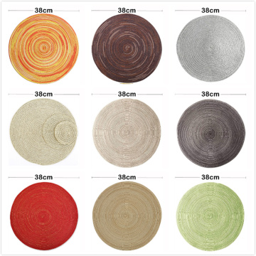 Free Shipping - Home Decoration Round Weaving Place Dining Table Pad, 38cm Heat Resistant Kitchen Anti-Skid Mat