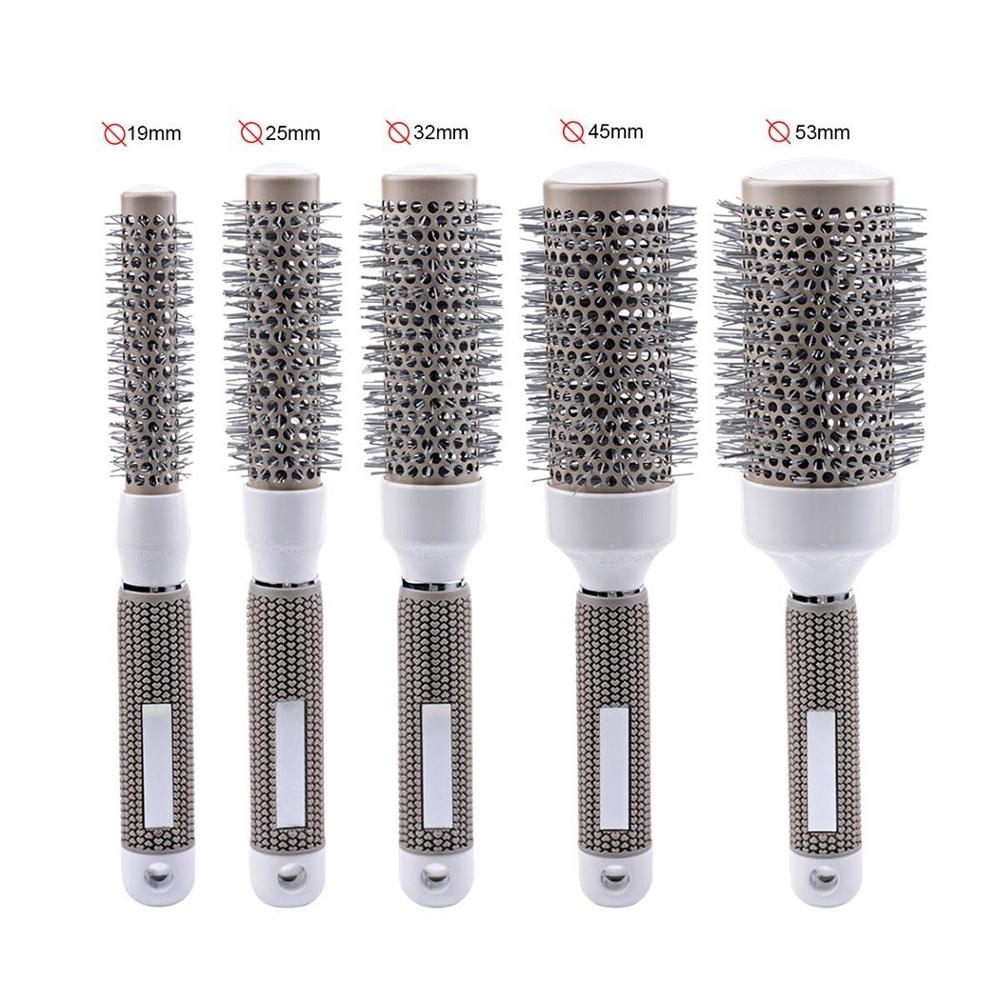 Professional Hair Dressing Brushes High Temperature Resistant Ceramic Iron Round Comb5 size Hair Styling Tool Hairbrush choose