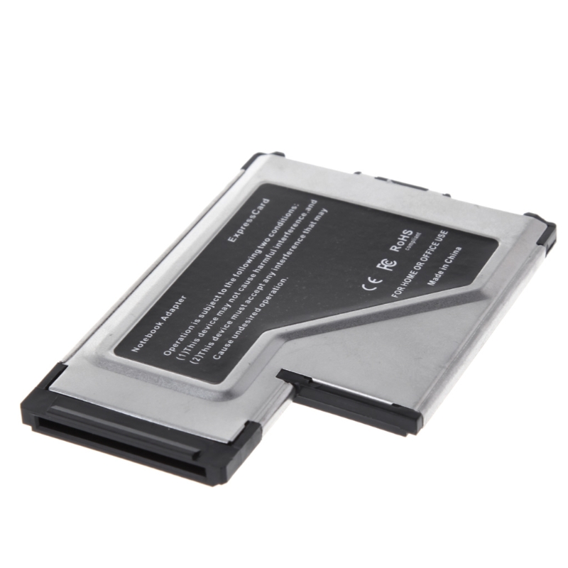 2 Port Hidden 54mm USB 3.0 EXPRESSCARD Expansion Card Adapter for Laptop