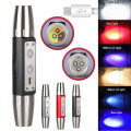 6 in 1 6 color LED USB Rechargeable Flashlight 395nm 365nm UV purple white yellow red led bulb light Ultraviolet Torch lamp