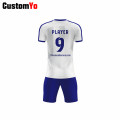 Accept Printing Sponsor Name Football Jerseys Blank Blue White Soccer Wear
