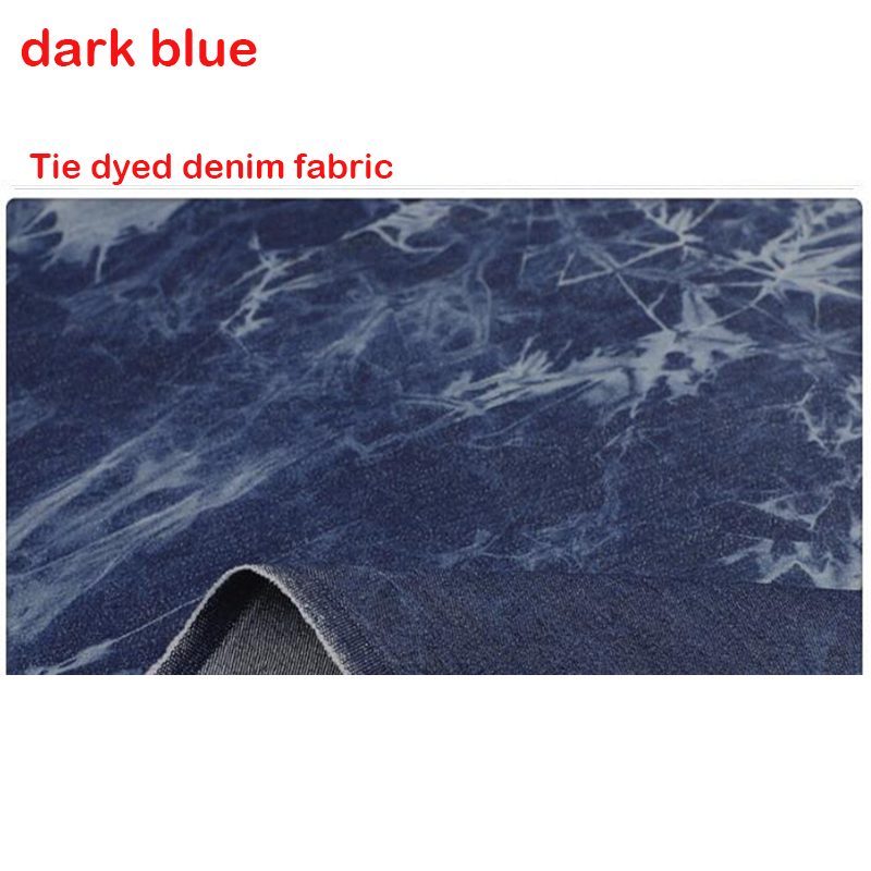 Good 130*50cm 1pc Tie-dyed Denim Cotton/Spandex Fabric Washed Stretch Denim Fabric Sewing Material Diy Patchwork Jeans Clothing