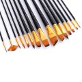 Professional Oil Paint Brush Set With Canvas Bag Watercolor Acrylic Painting Brush Art Supplies Craft Long Wooden Handle 15Pcs