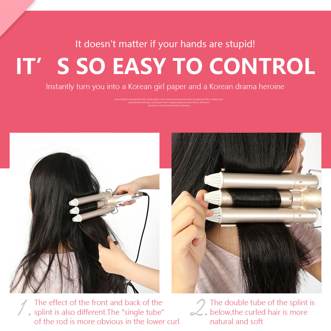 DIY Hair Curler Three Sticks Electric Curling Irons Wave-Shaped Hair Style Tools Ladies Long Hair Electric Heating Curling Tools