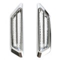 2pcs/set Silver Color ABS Plastic Sticker Car Side Air Flow Vent For Fender Hole Cover Intake Grille Duct Decoration