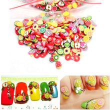 DIY 3D Fruit Animals Design Nail Art Sticker Decor 1000Pcs Fimo Flowers Clay Series Nails Decorations new