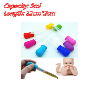 1pcs Transparent Silicone Baby Medicine Feeder Dropper Graduated Pipette Liquid Food Dropper School Lab Supplies Random Color