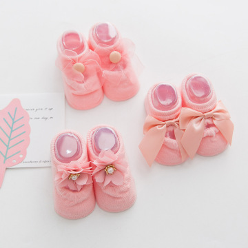 3 Pairs Bowknot Socks Baby Girls Princess Fashion Lace Flower Short Socks Child Kids Soft Cotton Socks for Gift Baby Socks Set