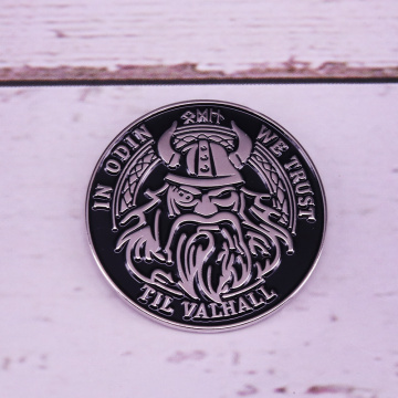 In Odin We Trust Viking God in God Till Valhall enamel pin